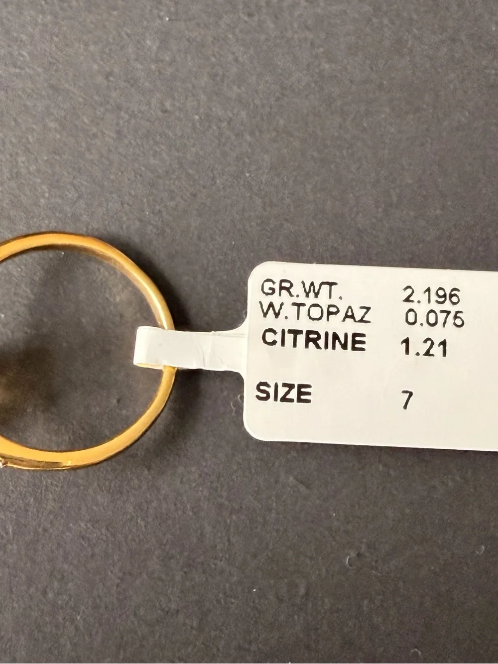 Genuine Citrine Ring with Pavé White Topaz Accent